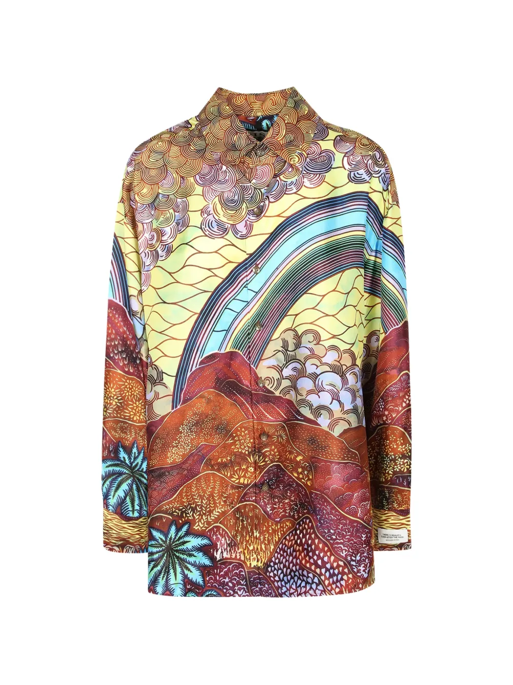 Vlisco Dialogues Rainbow landscape-print long-sleeve shirt