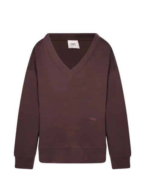 OWN V-neck logo-embroidered sweater