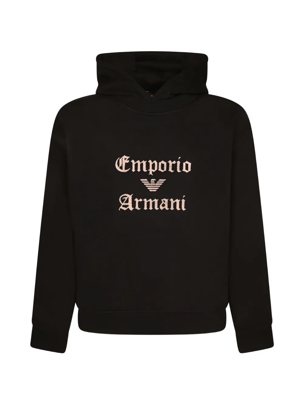 Emporio Armani logo-print hoodie - Black