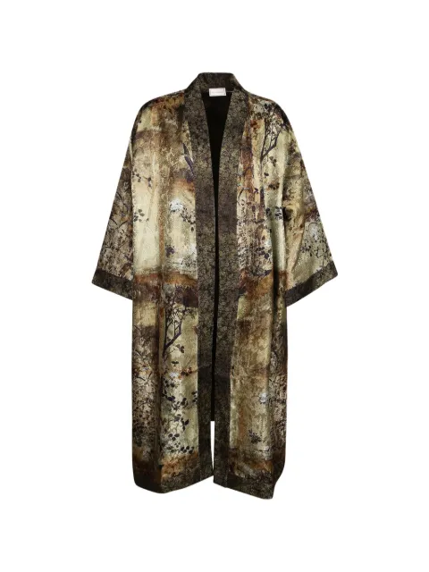 Pierre-Louis Mascia floral-jacquard open-front coat