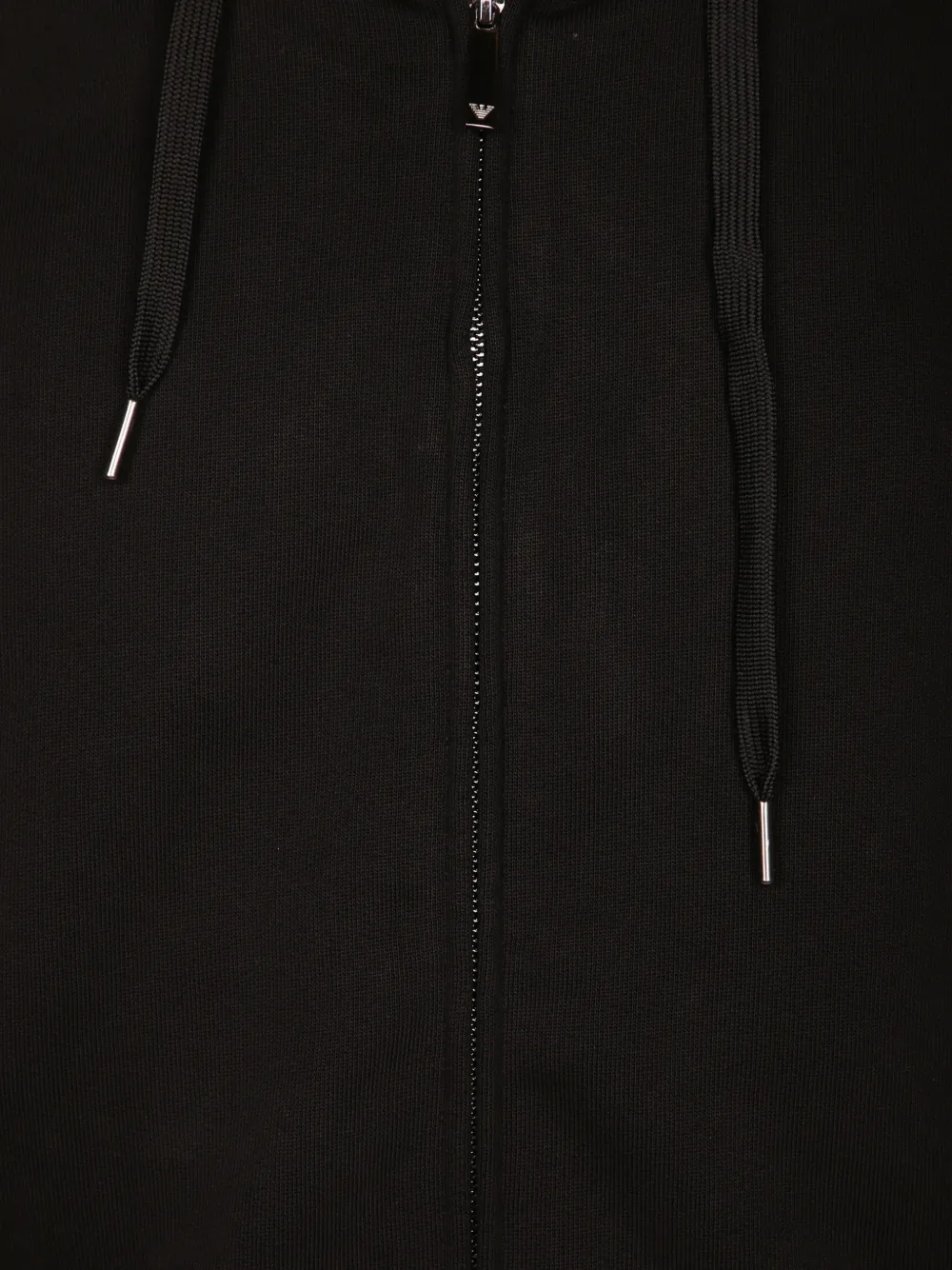 Emporio Armani Hoodie met rits en streep Zwart