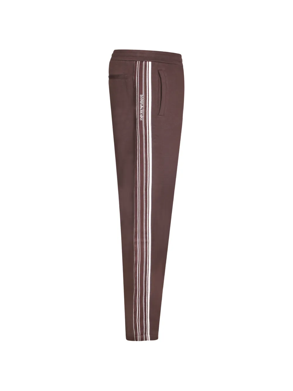 Emporio Armani Jersey trainingsbroek met zijstreep Bruin