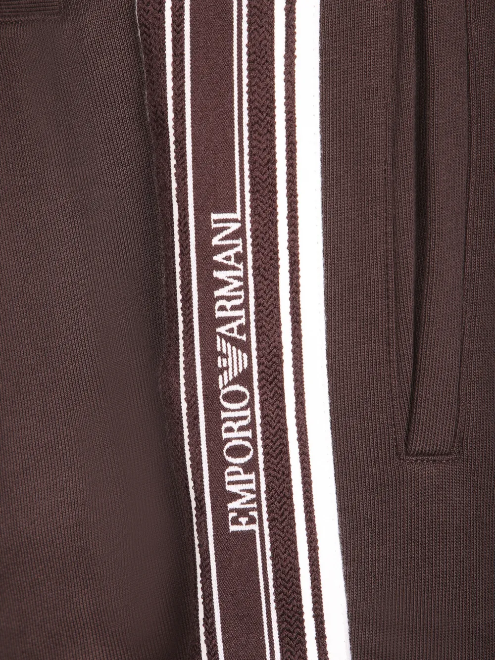 Emporio Armani Jersey trainingsbroek met zijstreep Bruin