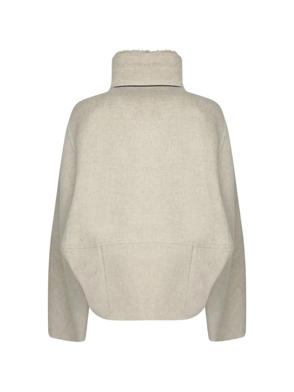 Brunello Cucinelli shearling-lined high-neck jacket Beige