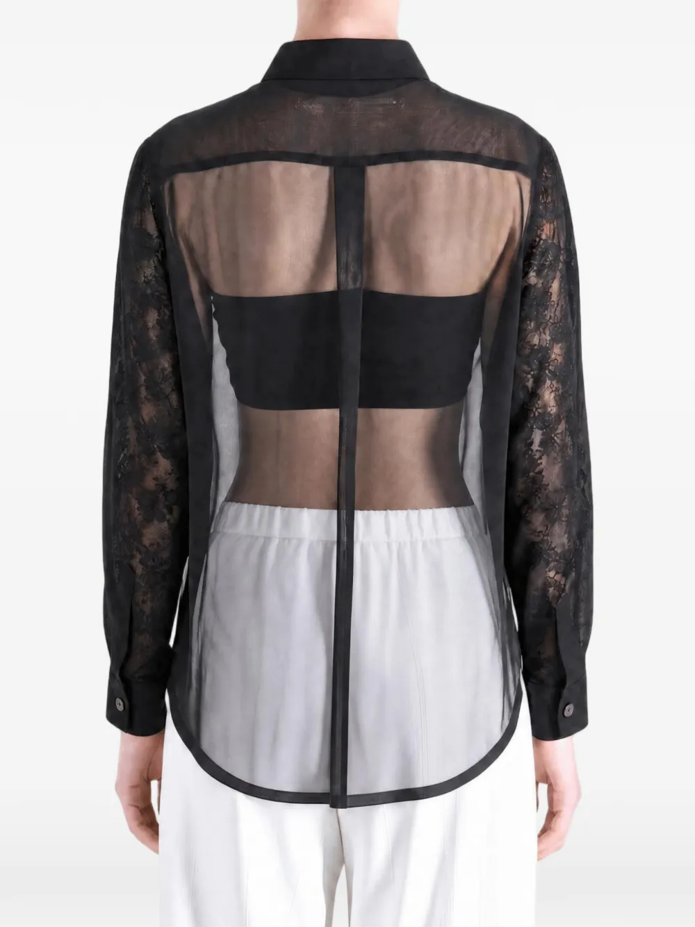 Comme Des Garçons Blouse met kant Zwart