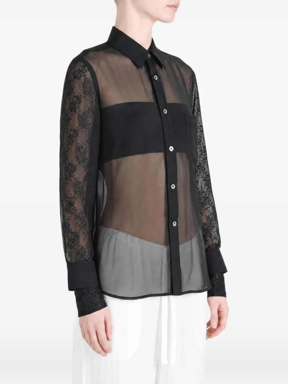 Comme Des Garçons Blouse met kant Zwart