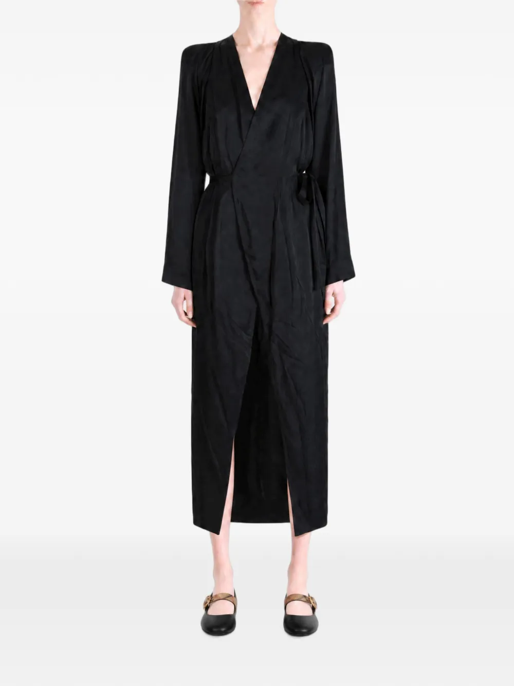 Rick Owens Jas in wikkelmodel met gewatteerde schouders Zwart