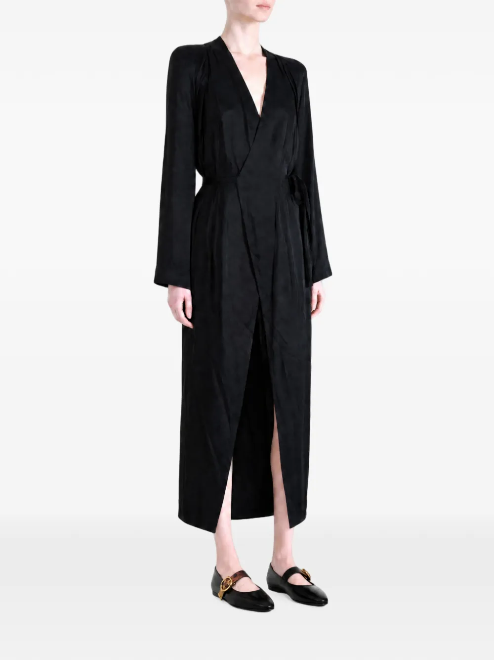 Rick Owens Jas in wikkelmodel met gewatteerde schouders Zwart