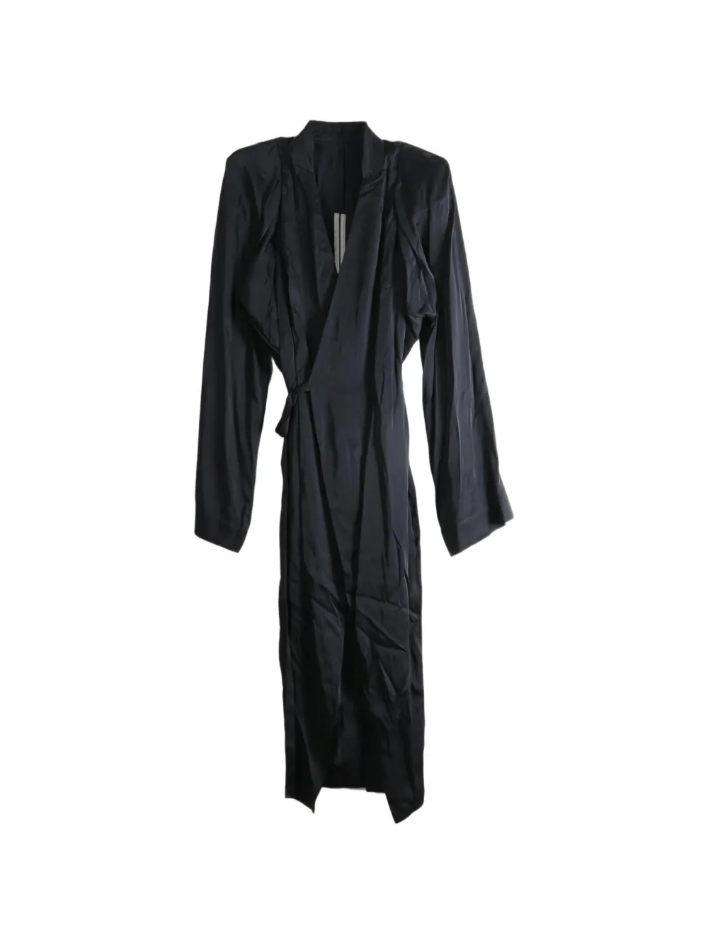 Rick Owens wrap-style padded-shoulder coat - Nero