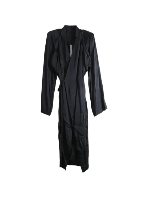 Rick Owens wrap-style padded-shoulder coat