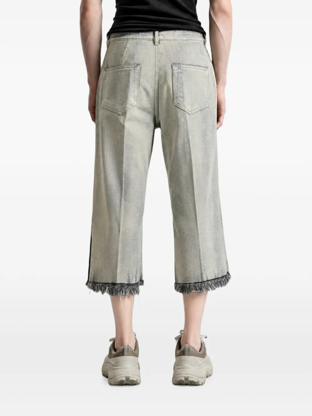 Rick Owens Bolan cropped frayed-hem jeans Grijs