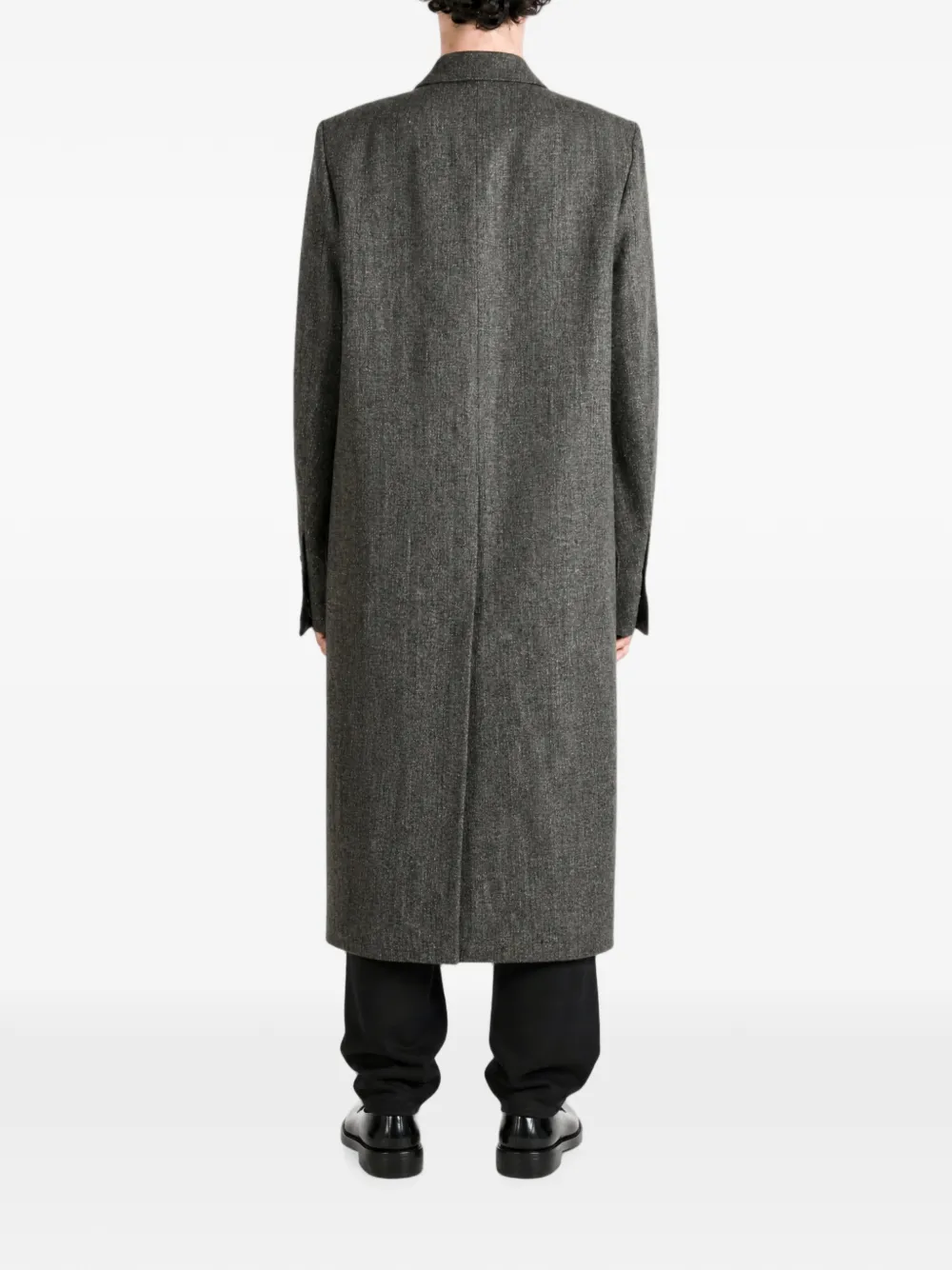 Rick Owens Concordian wollen jas met enkele rij knopen Grijs