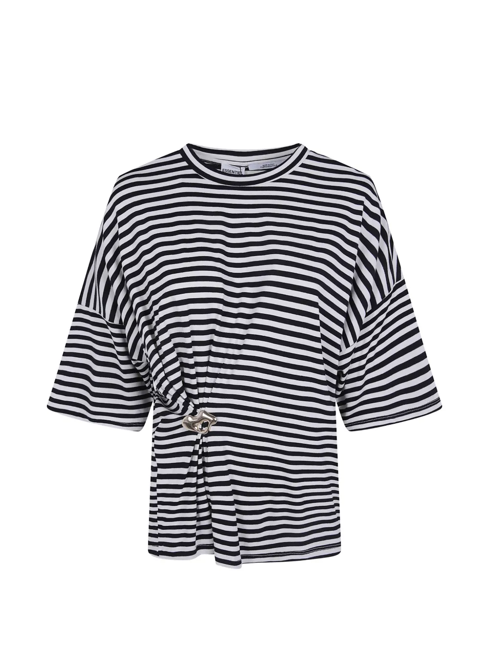 Essentiel Antwerp Kriss striped gathered-detail T-shirt