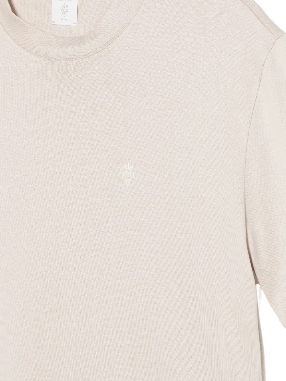 Eleventy T-shirt met geborduurd logo Beige