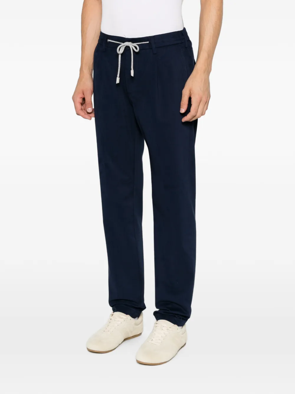 Eleventy Broek met trekkoord Blauw