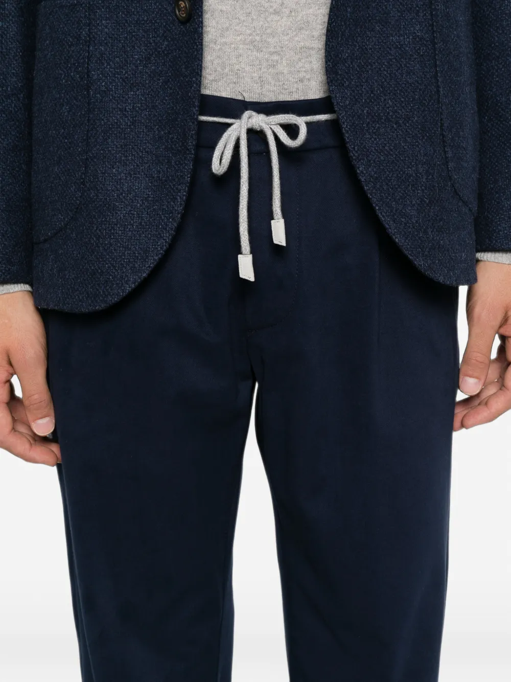 Eleventy Broek met trekkoord Blauw