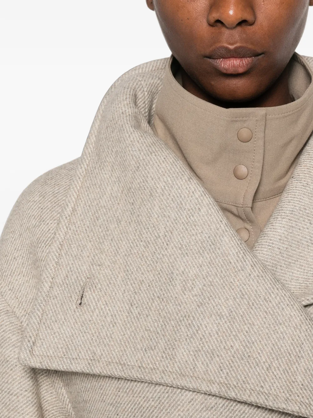 Joseph Isaia Double-breasted Coat In Neutrals