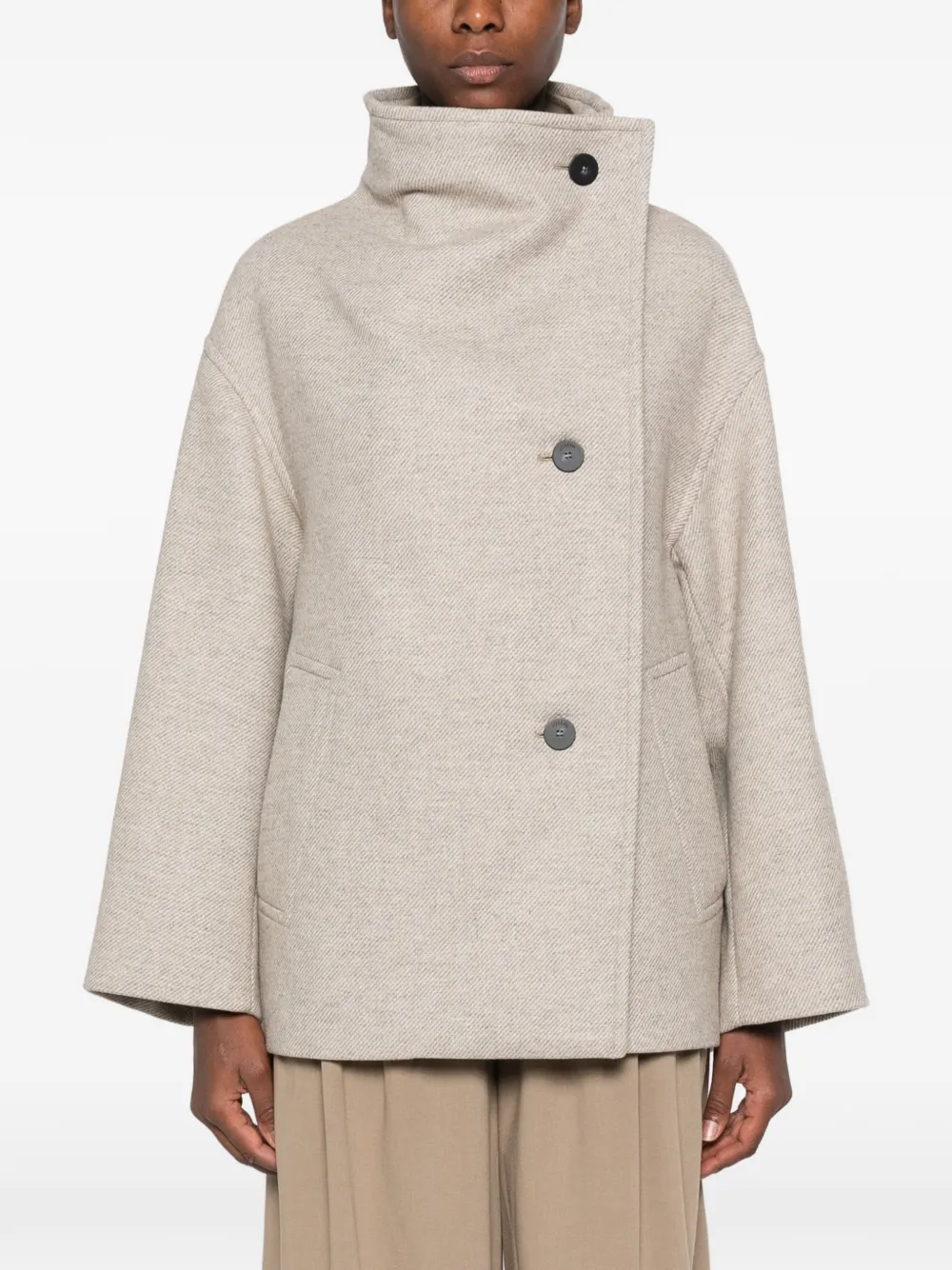 Joseph Isaia Double-breasted Coat In Neutrals