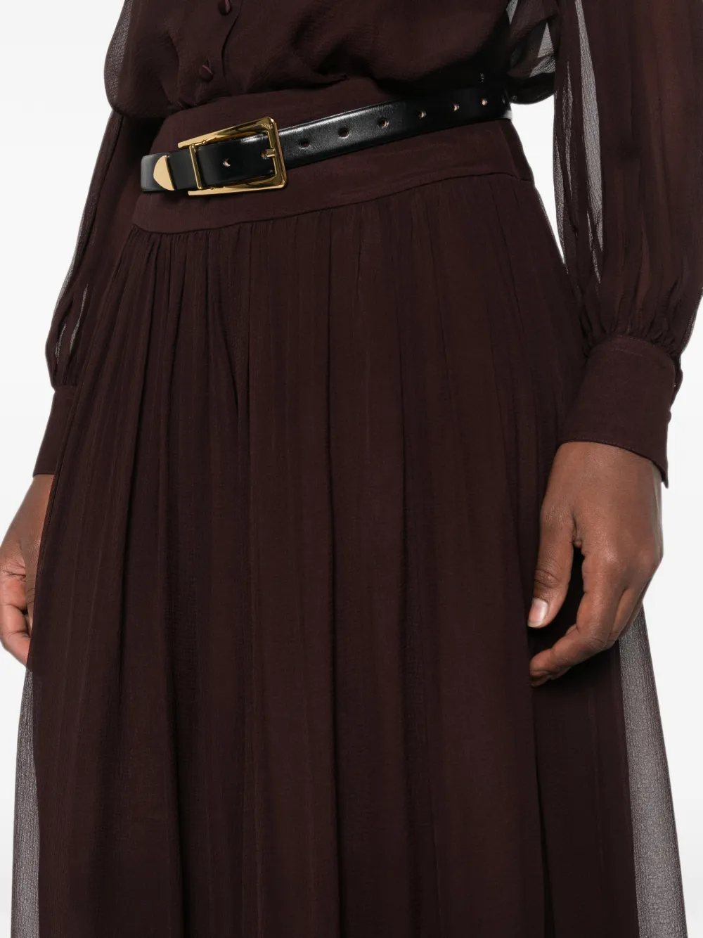 JOSEPH Ale zijden chiffon palazzo broek Bruin