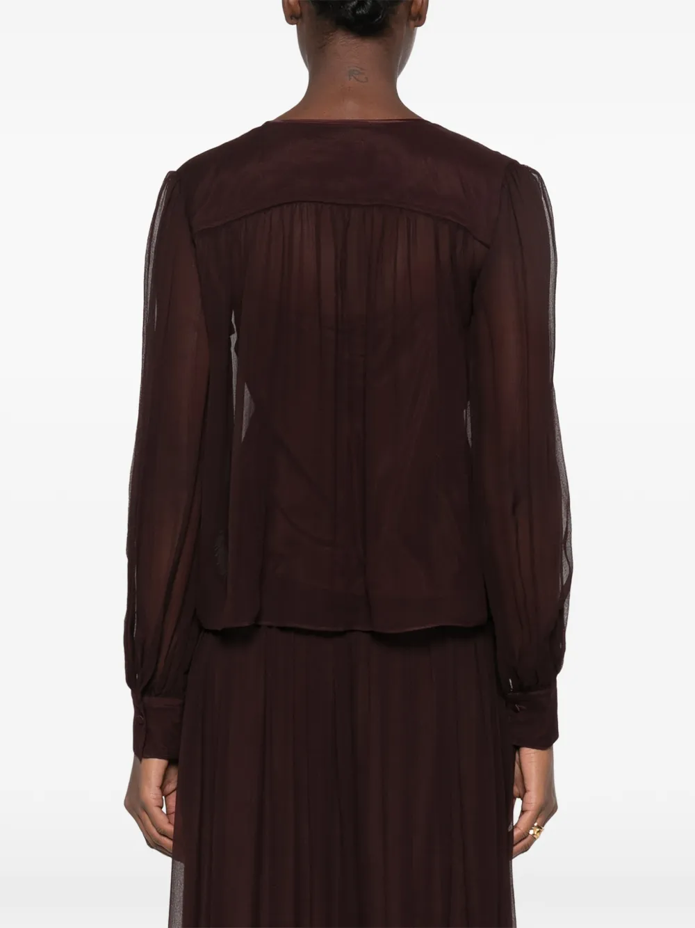 JOSEPH Elisa zijden chiffon blouse Rood