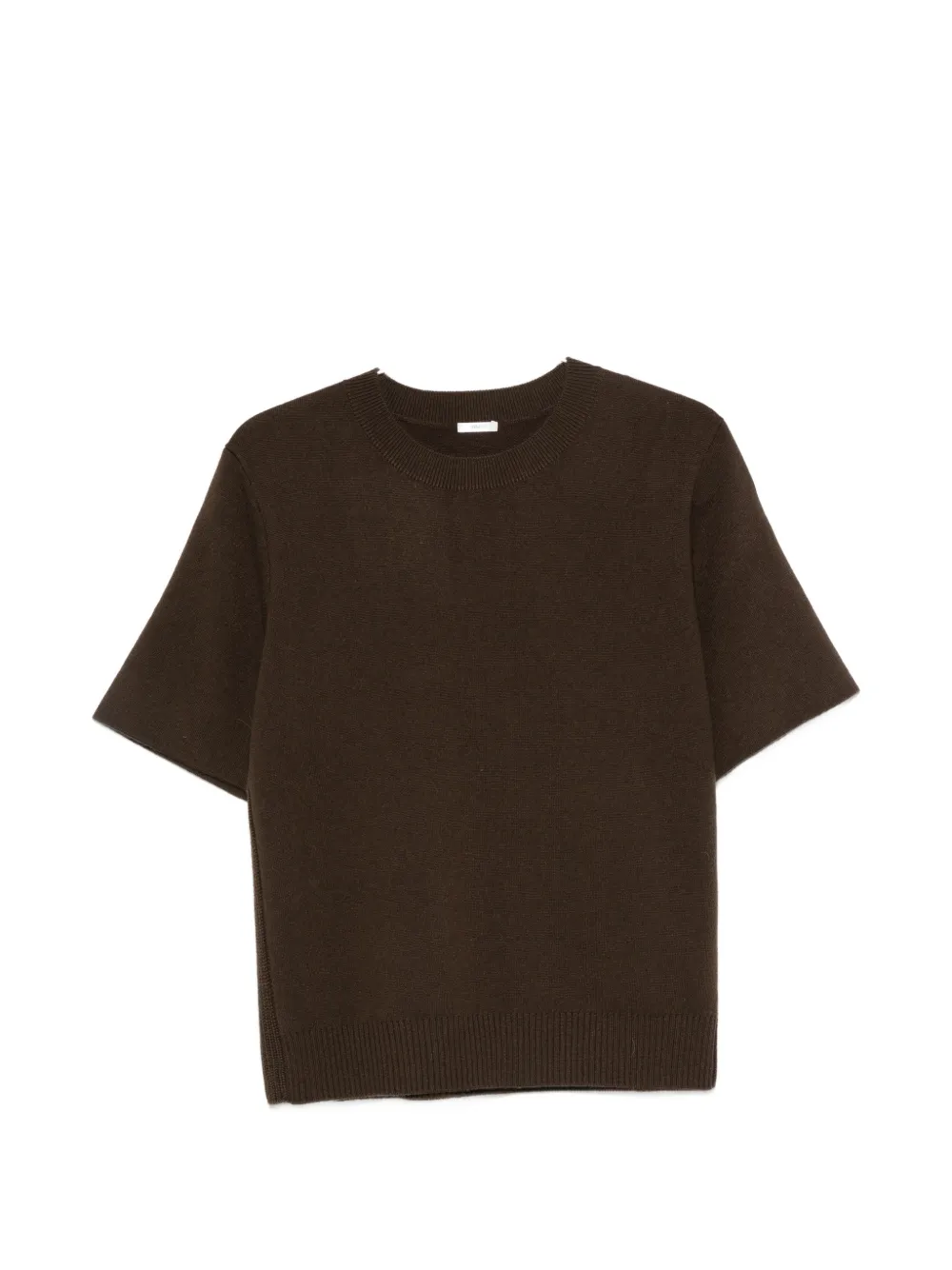 JOSEPH ribbed-trim short-sleeve sweater - Marrone