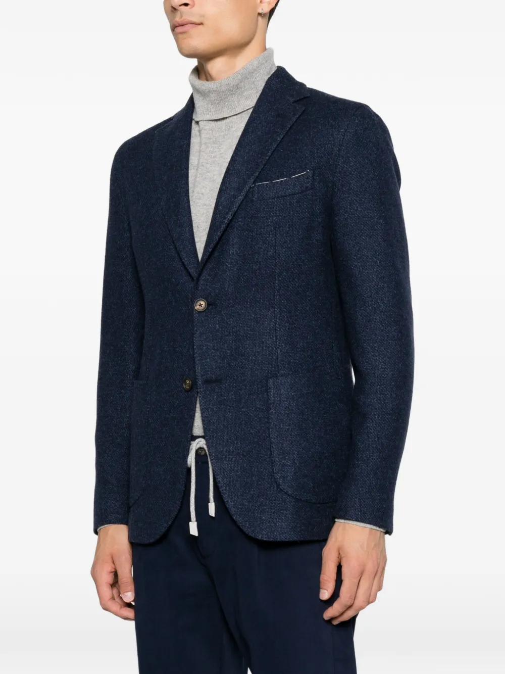 Eleventy Blazer met enkele rij knopen en gekerfde revers Blauw