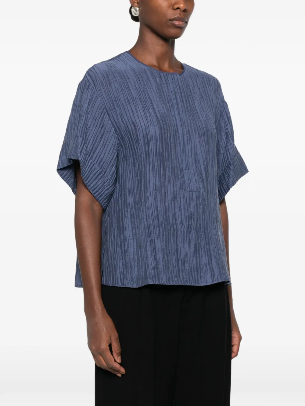 JOSEPH Blouse met korte mouwen en gekreukt effect Blauw