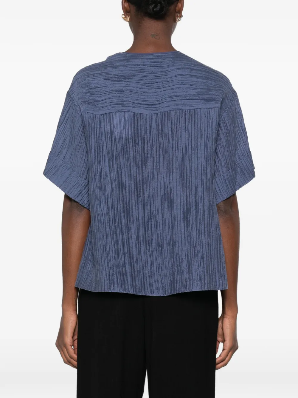 JOSEPH Blouse met korte mouwen en gekreukt effect Blauw