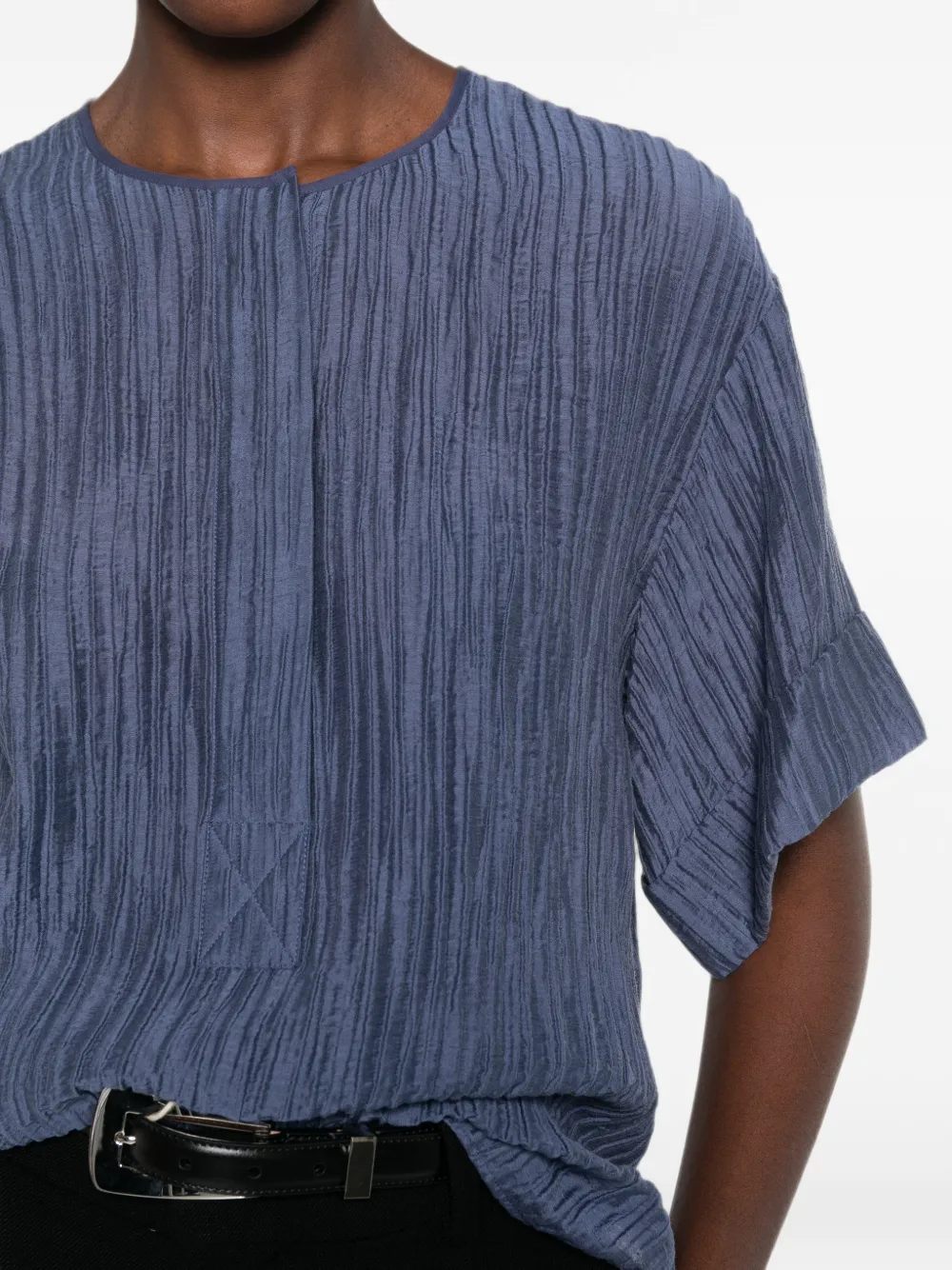 JOSEPH Blouse met korte mouwen en gekreukt effect Blauw