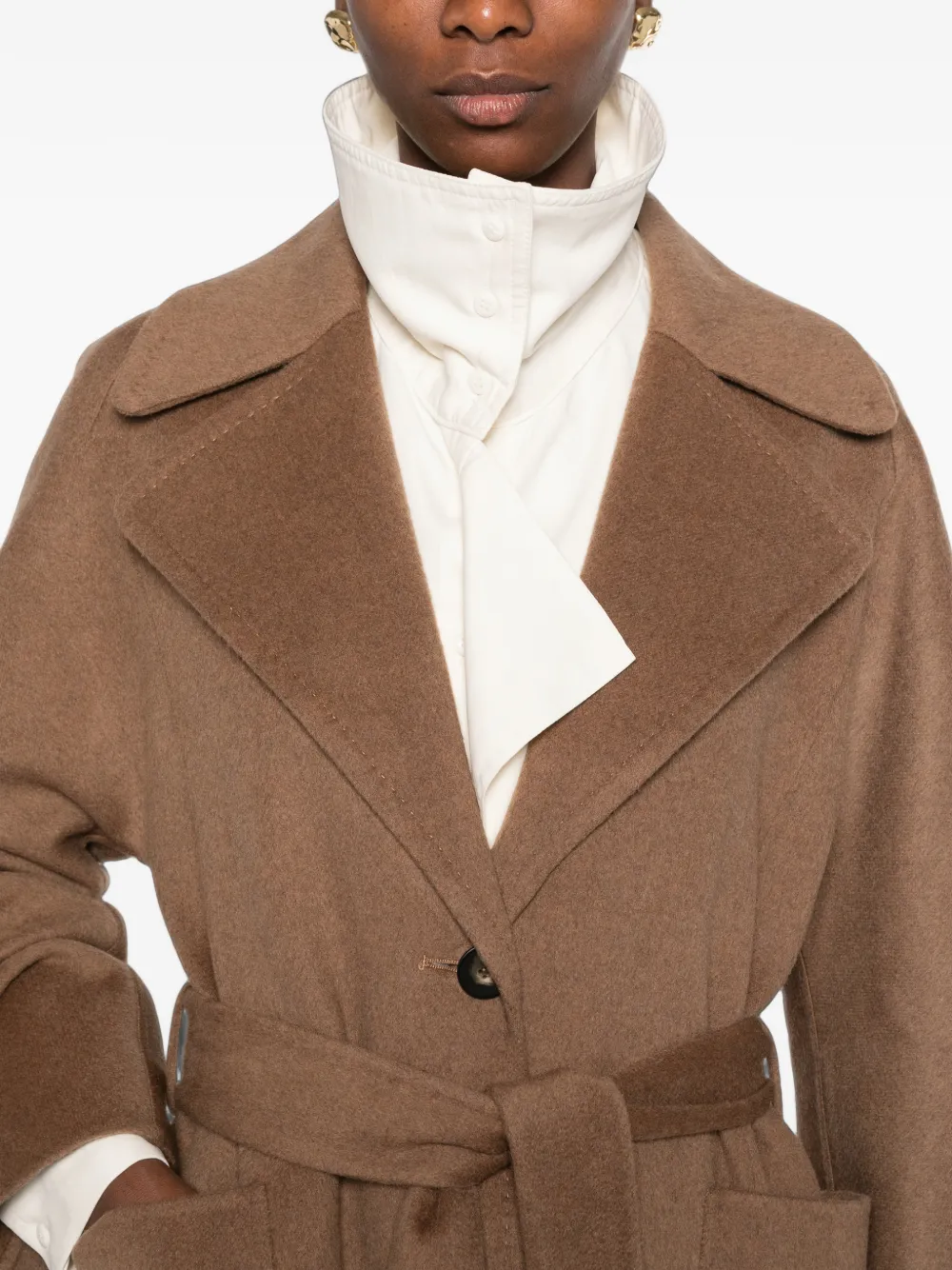 JOSEPH Spencer jas met ceintuur Bruin