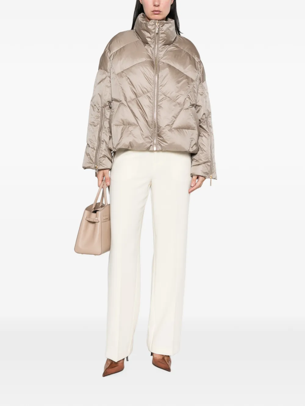 TWINSET quilted puffer coat Beige