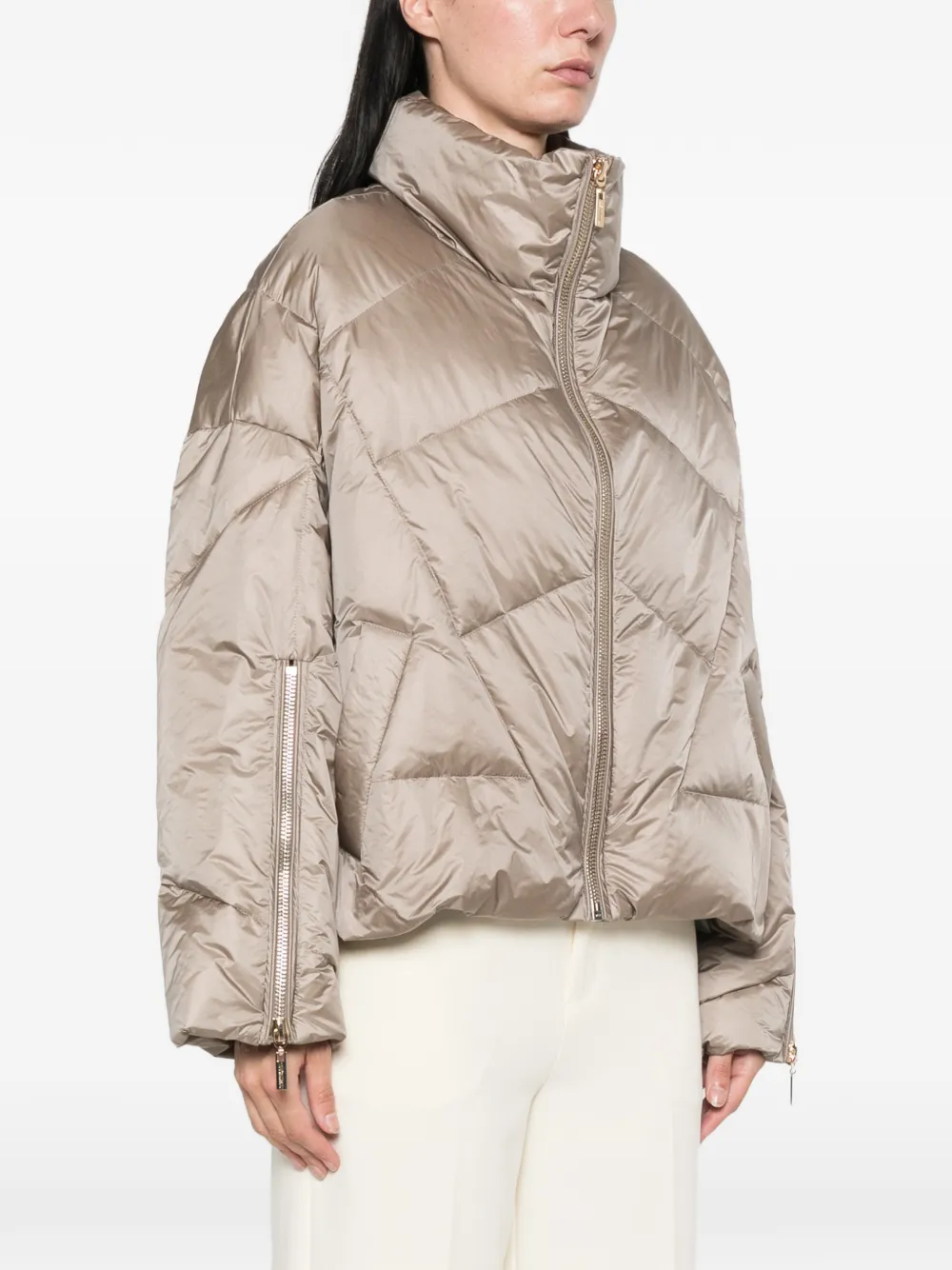 TWINSET quilted puffer coat Beige
