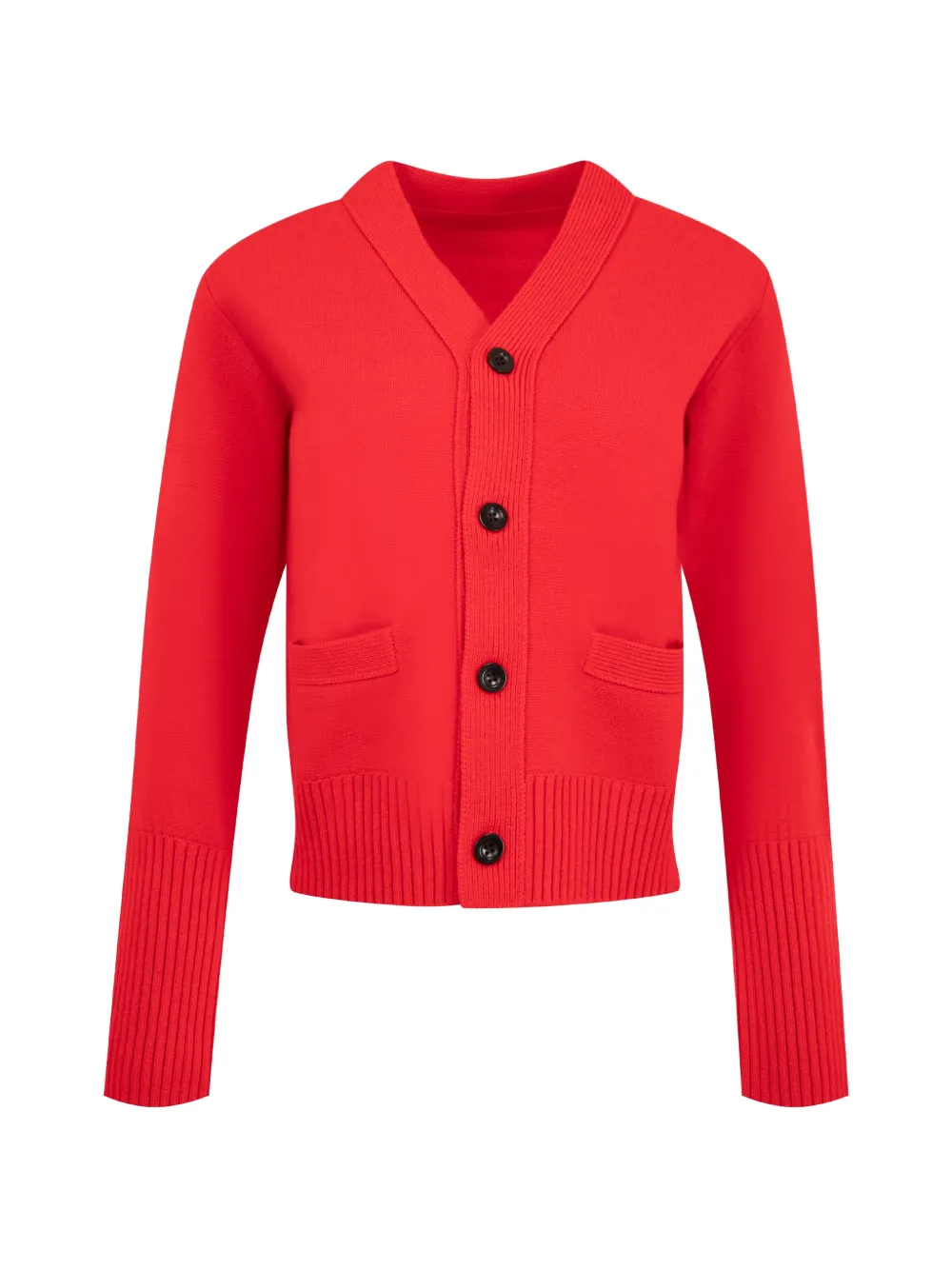 sacai ribbed-knit cardigan - Rosso