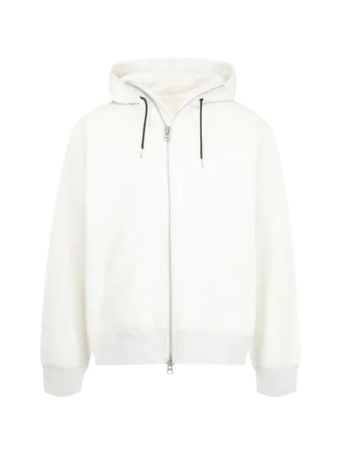 sacai cotton jersey zip-up hoodie