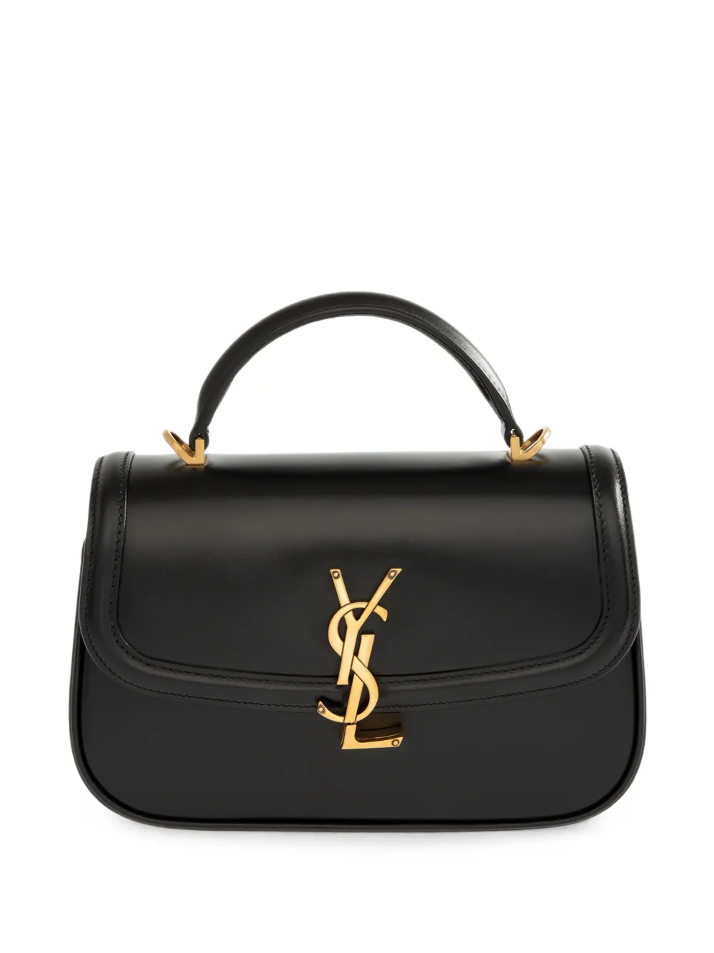 Saint Laurent Cassandre calf leather shoulder bag Zwart