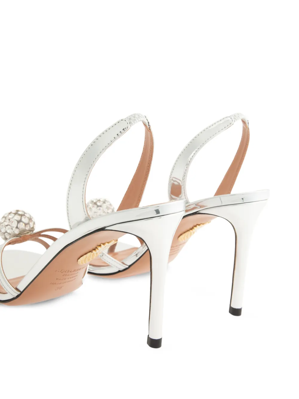 Aquazzura Crystal Bubble sandals Zilver