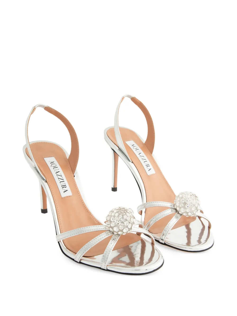 Aquazzura Crystal Bubble sandals Zilver