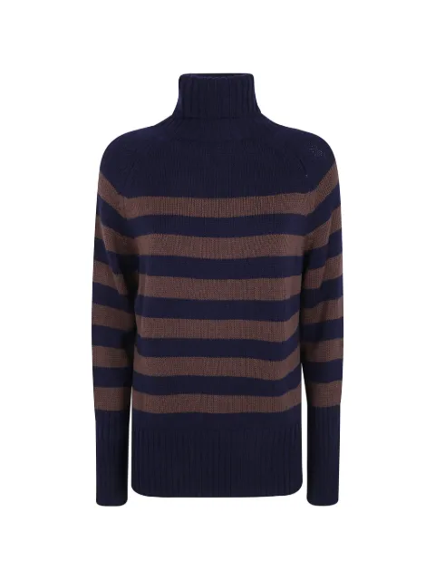 base striped roll-neck knit