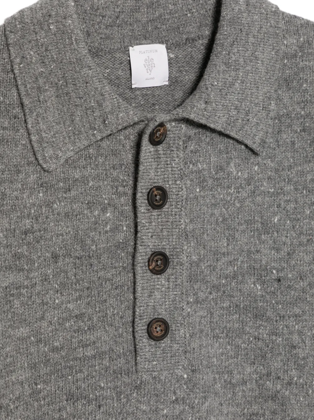 Eleventy Poloshirt van merinowol Grijs