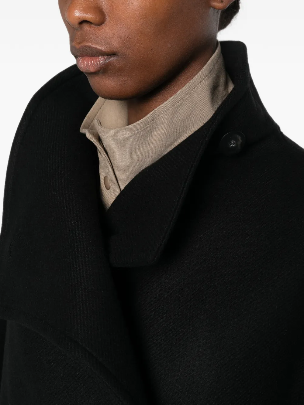 Joseph Isaia Double-breasted Coat In Black