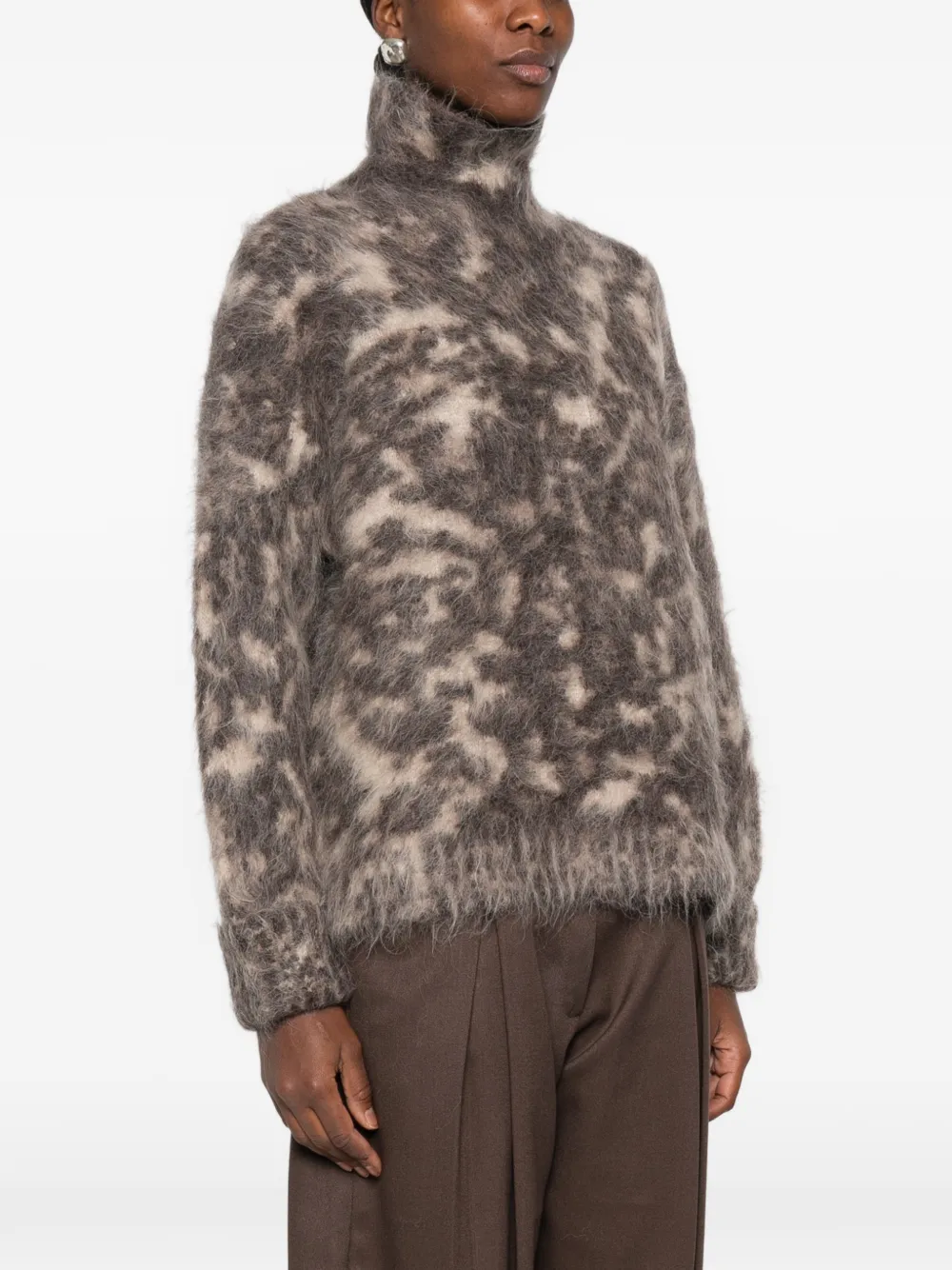 JOSEPH Esme trui met luipaardprint Beige