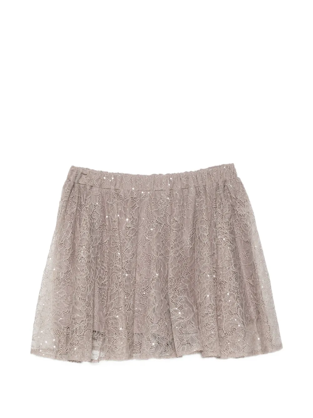 TWINSET sequin-embellished lace-overlay skirt - Toni neutri