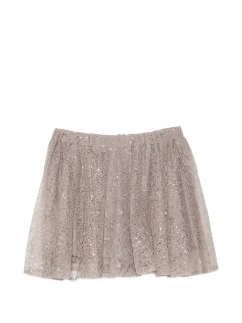TWINSET falda con lentejuelas y capa de encaje