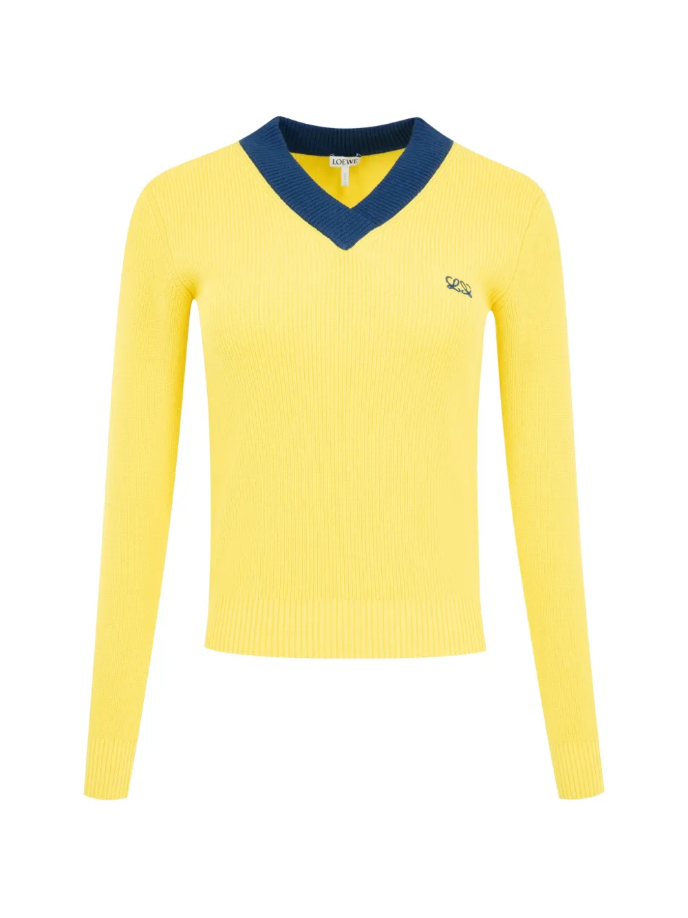 LOEWE logo-embroidered ribbed-knit sweater - Giallo