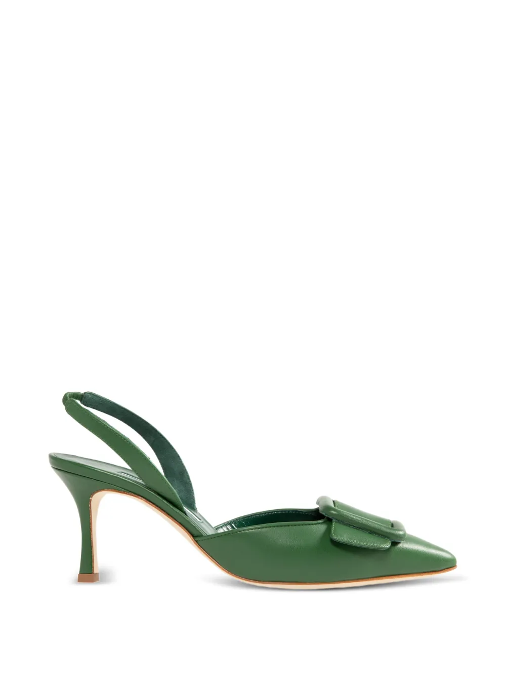 Manolo Blahnik Maysli buckle-detail slingback pumps Groen