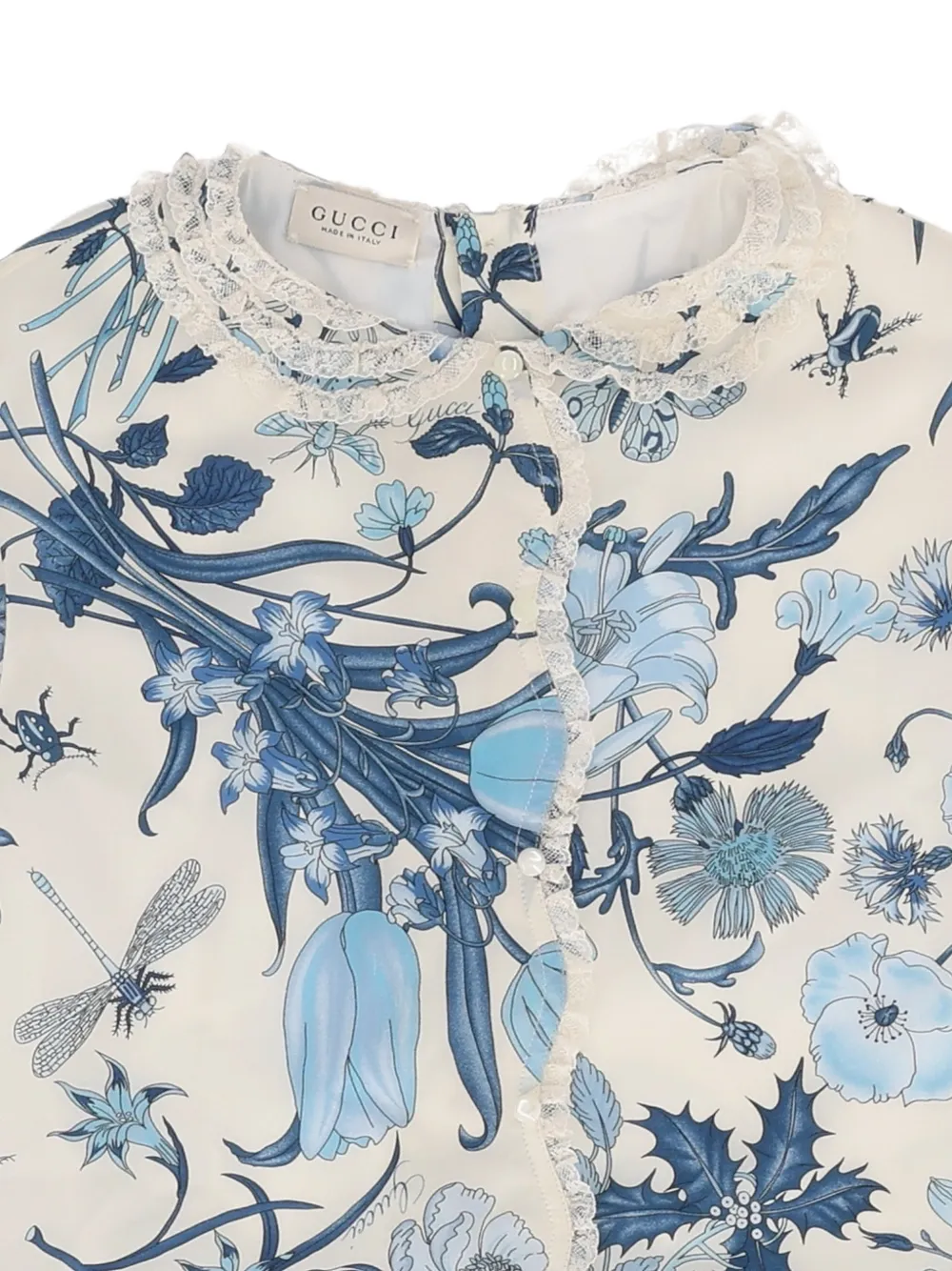 Gucci Kids Jurk met bloemenprint Beige