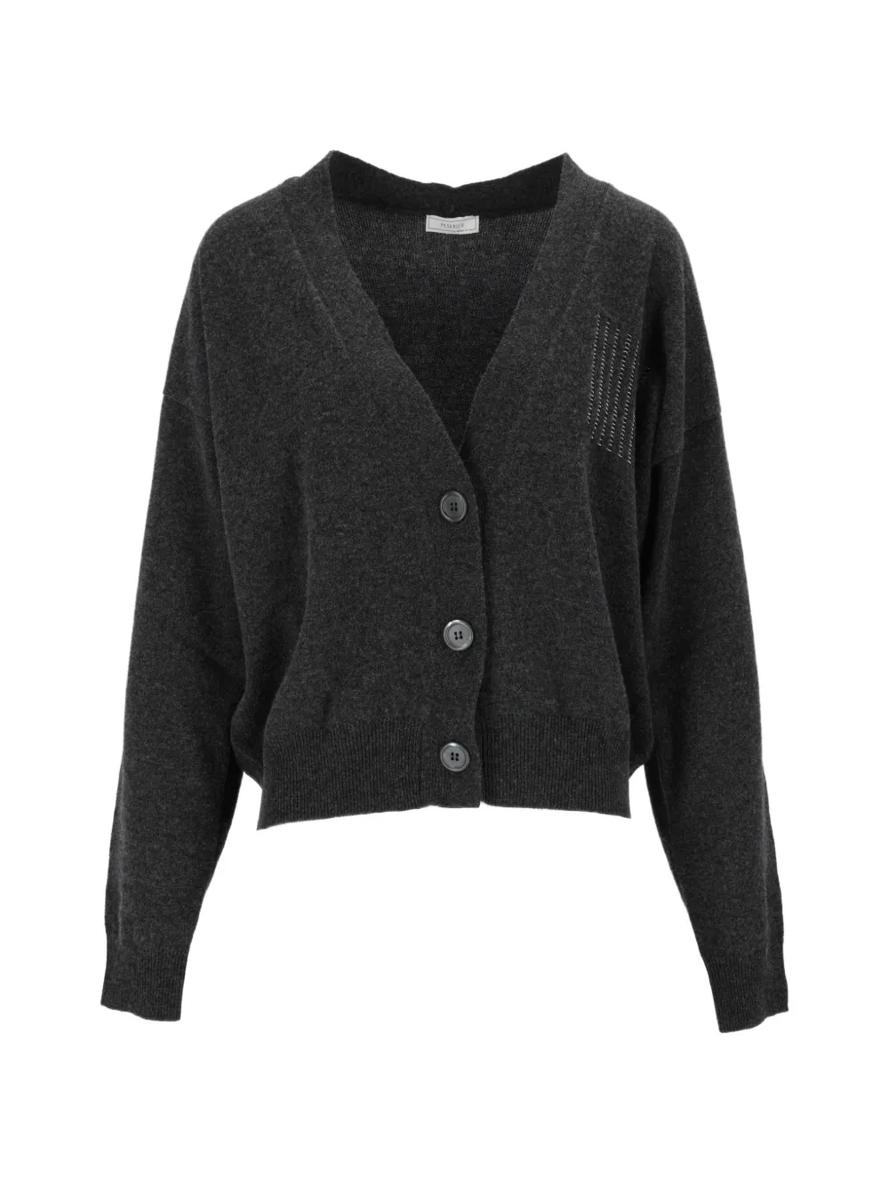 Peserico bead-embellished V-neck cardigan - Grau