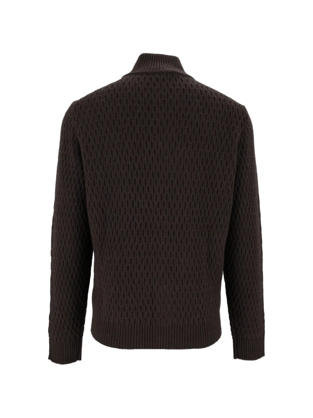 Peserico Gebreid vest met honingraat-patroon en knopen Bruin