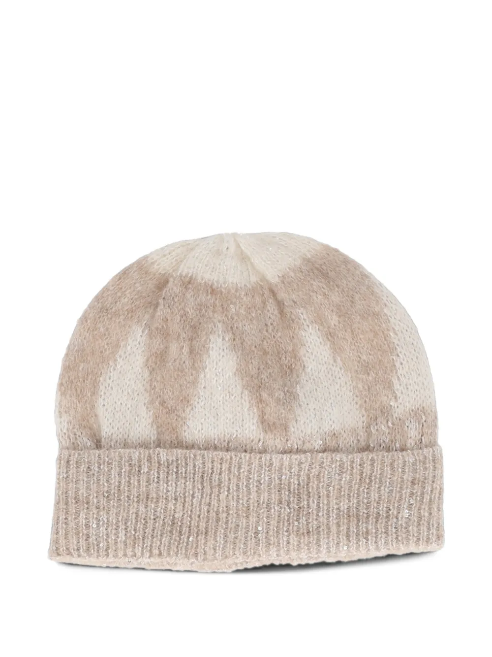 Peserico sequin-embellished beanie hat Beige