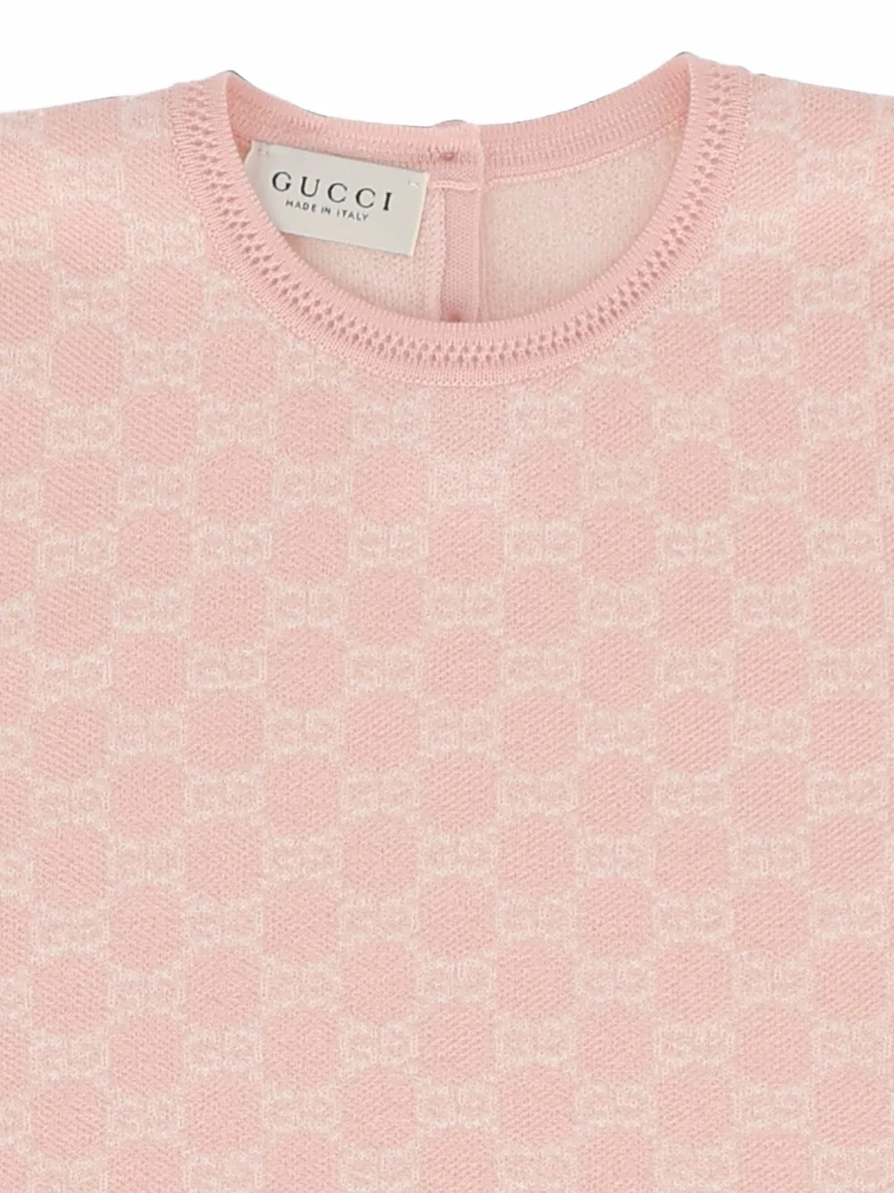 Gucci Kids Jurk met korte mouwen en GG-jacquard Roze